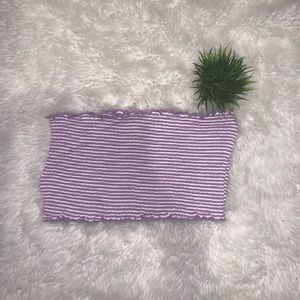 Lavender Striped Tube Top